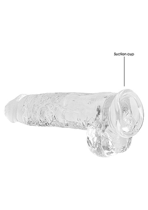 9"" / 23 cm Realistic Dildo With Balls - Transparent - Dildo z przyssawką