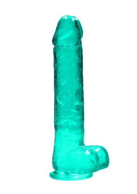 9"""" / 25 cm Realistic Dildo With Balls - Turquoise - Dildo z przyssawką