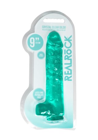 9"""" / 25 cm Realistic Dildo With Balls - Turquoise - Dildo z przyssawką