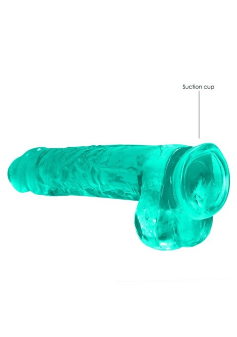 9"""" / 25 cm Realistic Dildo With Balls - Turquoise - Dildo z przyssawką