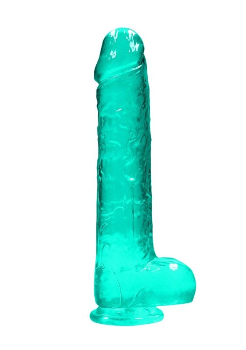 9"""" / 25 cm Realistic Dildo With Balls - Turquoise - Dildo z przyssawką