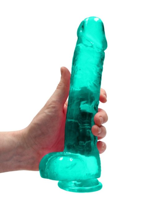 9"""" / 25 cm Realistic Dildo With Balls - Turquoise - Dildo z przyssawką