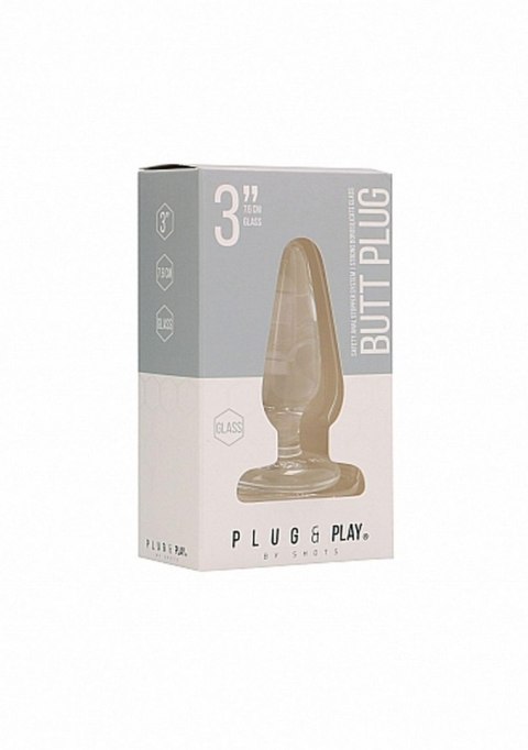 Butt Plug - Basic - 3 Inch - Glass - Szklany korek analny