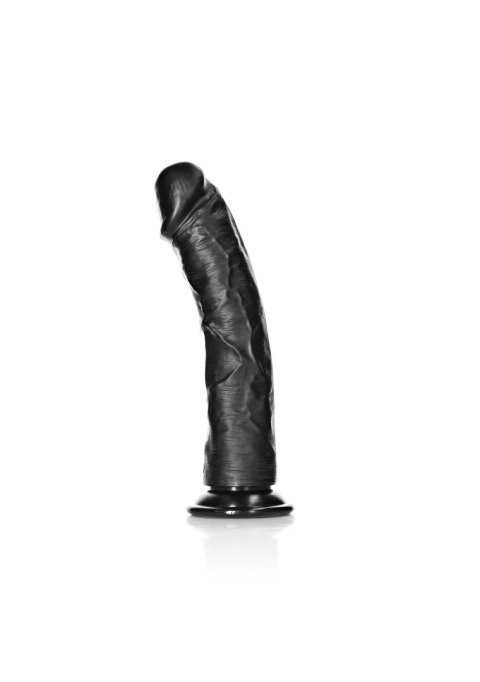 Curved Realistic Dildo with Suction Cup - 10""""/ 25,5 cm - Czarne dildo z przyssawką