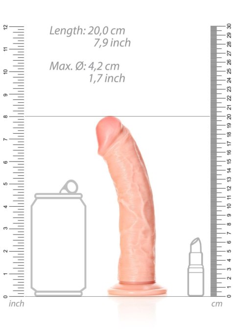 Curved Realistic Dildo with Suction Cup - 7""""/ 18 cm - Realistyczne dildo z przyssawką