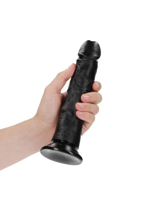 Curved Realistic Dildo with Suction Cup - 8""""/ 20,5 cm - Czarne dildo z przyssawką