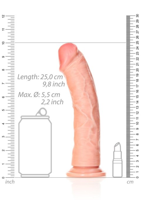 Curved Realistic Dildo with Suction Cup - 9""""/ 23 cm - Realistyczne dildo z przyssawką