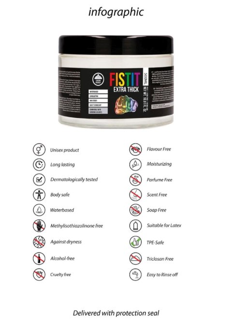 Fist It - Extra Thick - Rainbow - 500 ml