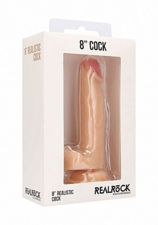 Realistic Cock - 8"" - With Scrotum - Skin - Realistyczne dildo z przyssawką