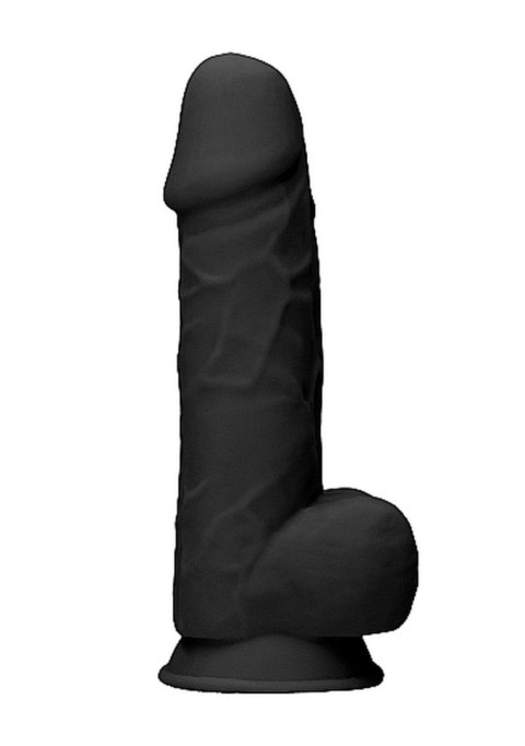 Silicone Dildo With Balls - 21,6 cm - Black - Czarne realistyczne dildo