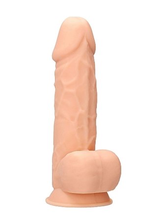 Silicone Dildo With Balls - 21,6 cm - Flesh - Realistyczne dildo z przyssawką