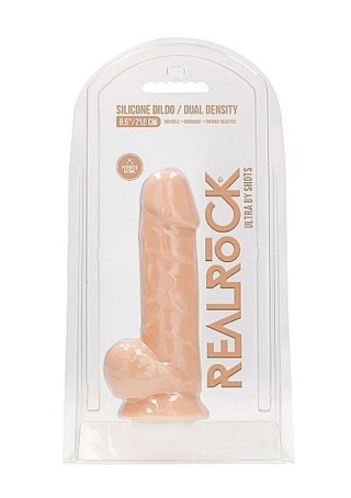 Silicone Dildo With Balls - 21,6 cm - Flesh - Realistyczne dildo z przyssawką