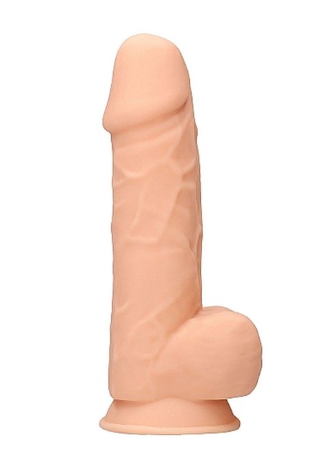 Silicone Dildo With Balls - 21,6 cm - Flesh - Realistyczne dildo z przyssawką