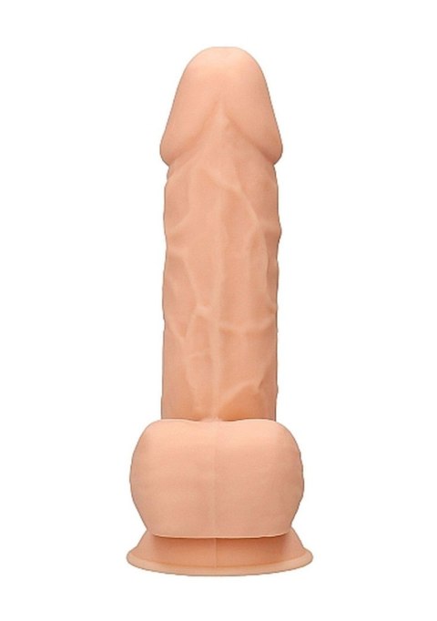 Silicone Dildo With Balls - 21,6 cm - Flesh - Realistyczne dildo z przyssawką