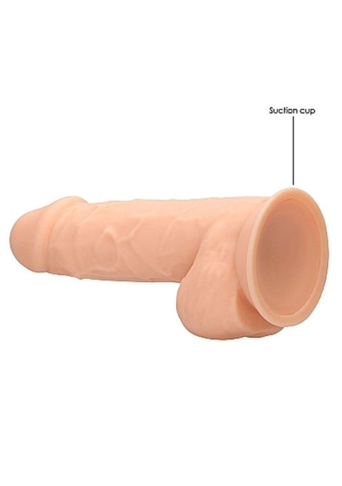 Silicone Dildo With Balls - 21,6 cm - Flesh - Realistyczne dildo z przyssawką