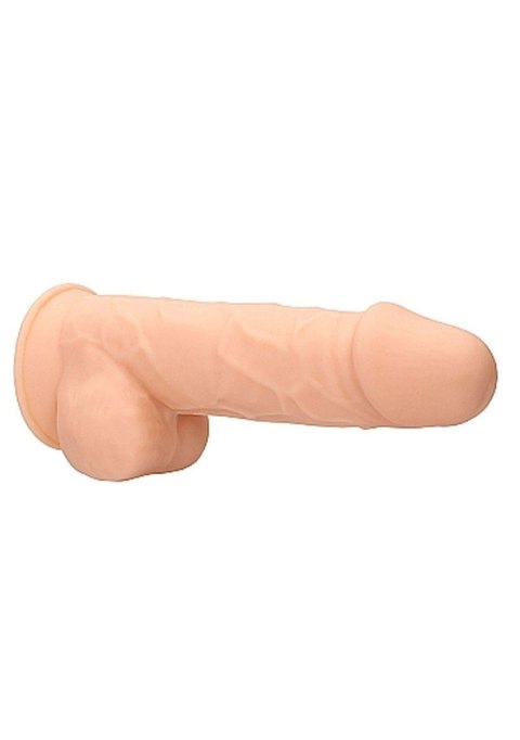 Silicone Dildo With Balls - 21,6 cm - Flesh - Realistyczne dildo z przyssawką