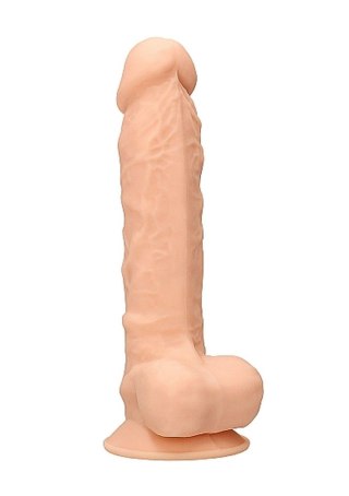 Silicone Dildo With Balls - 22,8 cm - Flesh - Realistyczne dildo z przyssawką