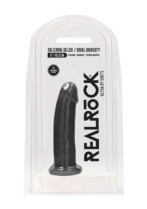 Silicone Dildo Without Balls - 15,3 cm - Black - Czarne realistyczne dildo