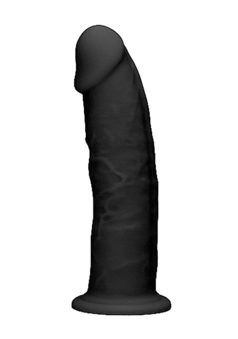 Silicone Dildo Without Balls - 15,3 cm - Black - Czarne realistyczne dildo