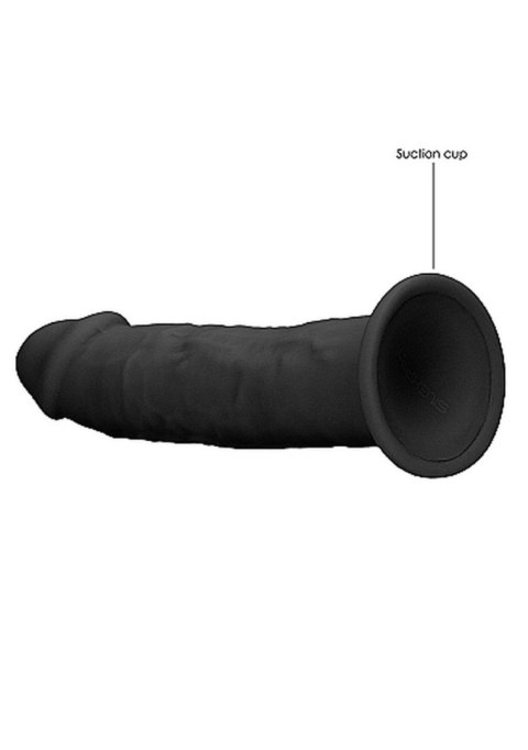 Silicone Dildo Without Balls - 15,3 cm - Black - Czarne realistyczne dildo