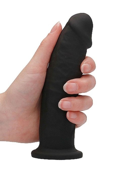 Silicone Dildo Without Balls - 15,3 cm - Black - Czarne realistyczne dildo