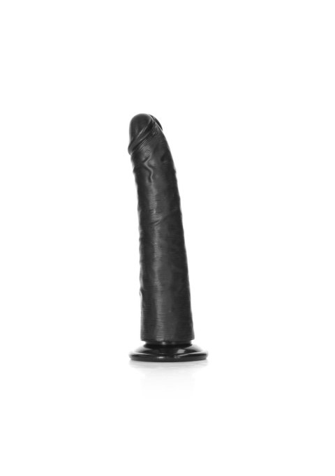 Slim Realistic Dildo with Suction Cup - 7""""/ 18 cm - Czarne dildo z przyssawką