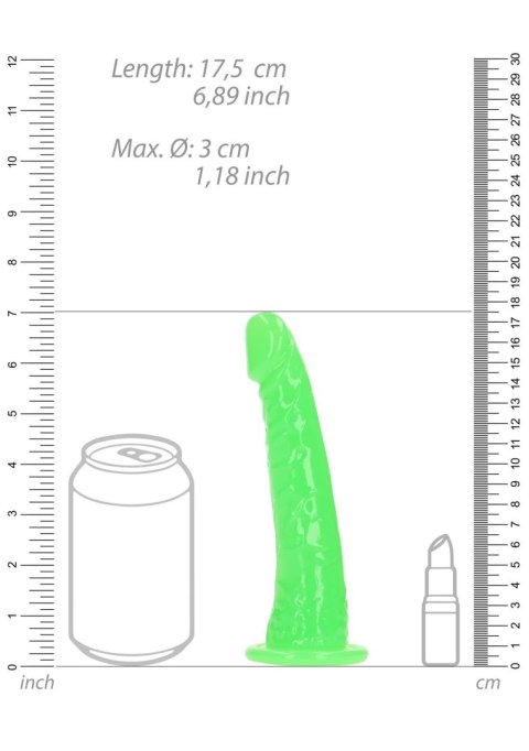 Slim Realistic Dildo with Suction Cup - Glow in the Dark - 6'' / 15,5 cm - dildo analne