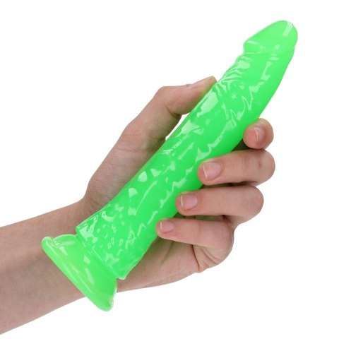 Slim Realistic Dildo with Suction Cup - Glow in the Dark - 7'' / 18 cm - dildo analne