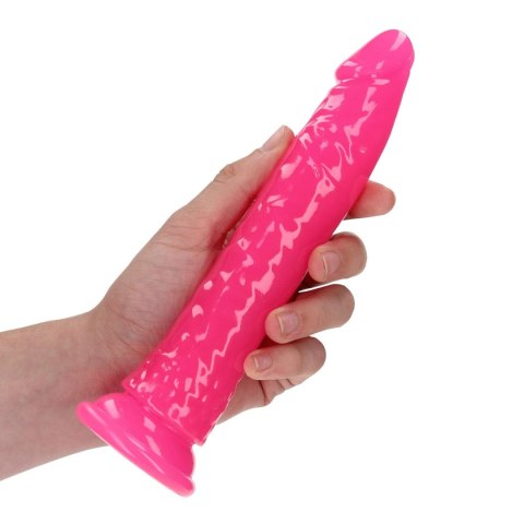 Slim Realistic Dildo with Suction Cup - Glow in the Dark - 7'' / 18 cm - dildo analne