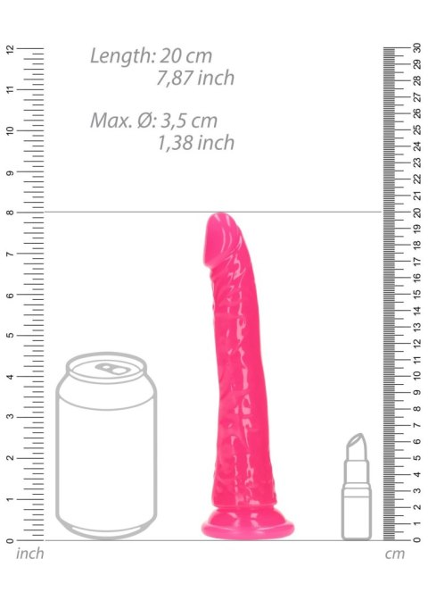 Slim Realistic Dildo with Suction Cup - Glow in the Dark - 7'' / 18 cm - dildo analne