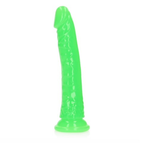 Slim Realistic Dildo with Suction Cup - Glow in the Dark - 8'' / 20 cm - dildo analne