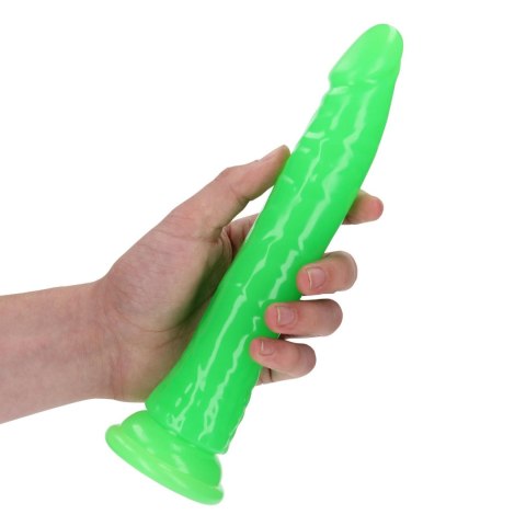 Slim Realistic Dildo with Suction Cup - Glow in the Dark - 9'' / 22,5 cm - dildo analne