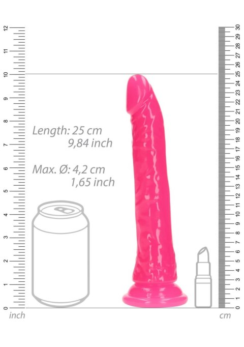 Slim Realistic Dildo with Suction Cup - Glow in the Dark - 9'' / 22,5 cm - dildo analne