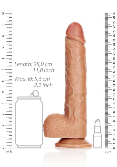 Straight Realistic Dildo Balls - 10"/ 25,5 cm - Realistyczne dildo z przyssawką