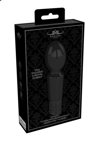 Brilliant - Rechargeable Silicone Bullet - Black - masażer do ciała