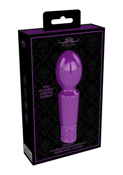 Brilliant - Rechargeable Silicone Bullet - Purple - masażer do ciała