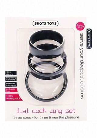 Flat Cock Ring Set - Black - pierścień erekcyjny