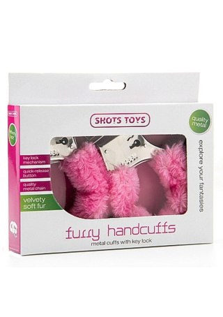 Furry Handcuffs - Pink - Kajdanki z futerkiem