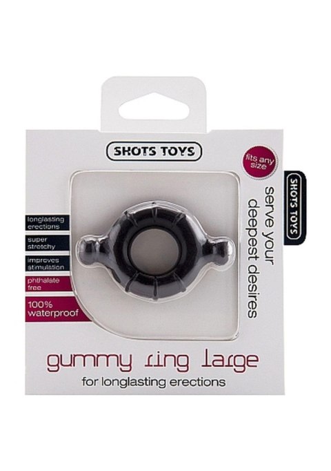 Gummy Ring - Large - Black - pierścień erekcyjny