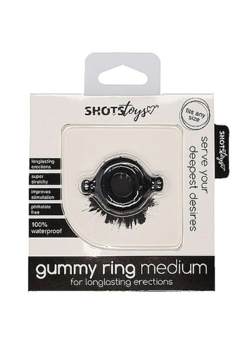 Gummy Ring - Medium - Black - pierścień erekcyjny