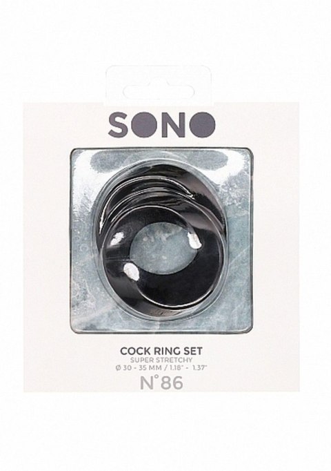 NO. 86 - Cock Ring Set - Black - pierścień erekcyjny