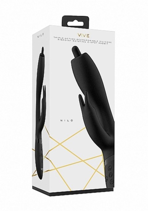 VIVE Nilo - Pinpoint Rotating G-spot Rabbit Black - Wibrator króliczek