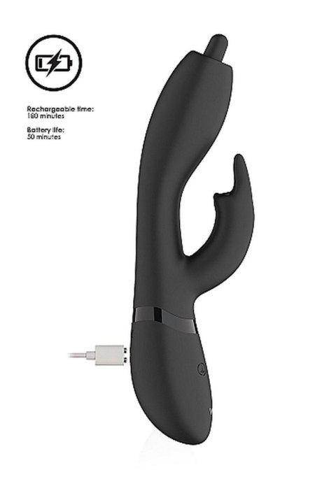 VIVE Nilo - Pinpoint Rotating G-spot Rabbit Black - Wibrator króliczek