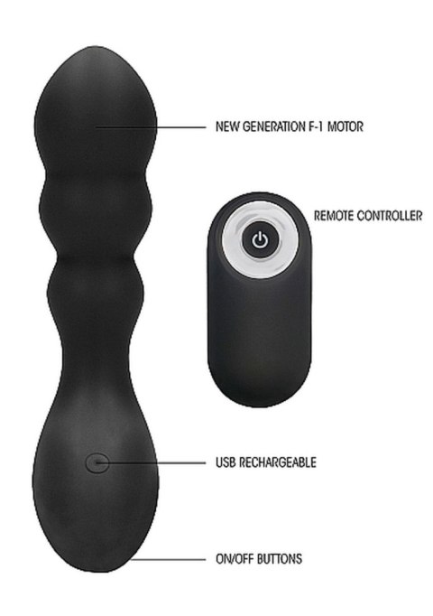 No. 78 - Rechargeable Anal Stimulator - Black - Wibrator analny