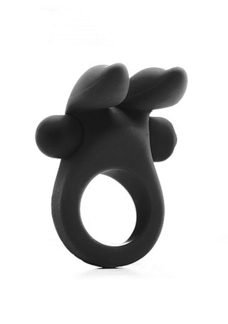 Rabbit Cockring - Black - WIbrujący pierścień erekcyjny