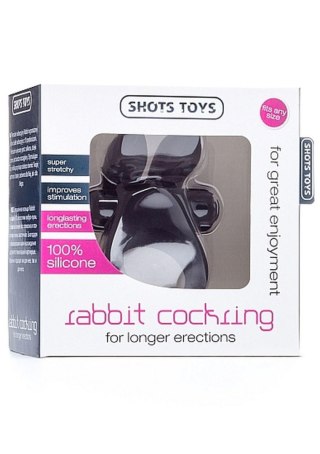 Rabbit Cockring - Black - WIbrujący pierścień erekcyjny