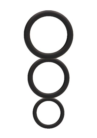 Round Cock Ring Set - Black - pierścień erekcyjny