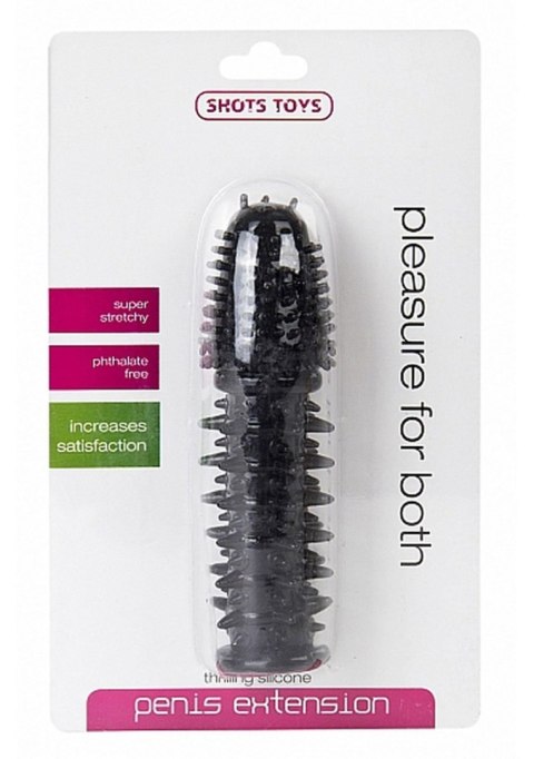 Thrilling Silicone Penis Extension - Black - Nakładka na penisa