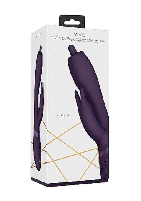 VIVE Nilo - Pinpoint Rotating G-spot Rabbit - Purple - Wibrator króliczek